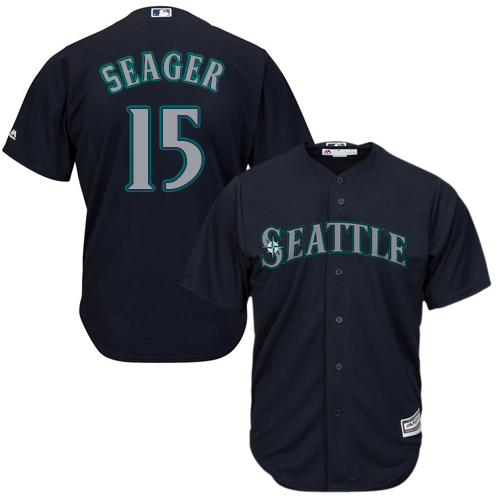 Mariners #15 Kyle Seager Navy Blue Cool Base Stitched Youth MLB Jersey - Click Image to Close